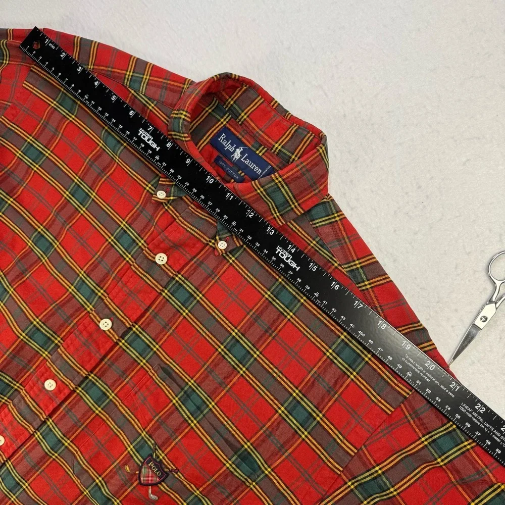 Ralph Lauren Shirt Men’s Medium Plaid Button Down Crest Logo - Picture 12 of 15